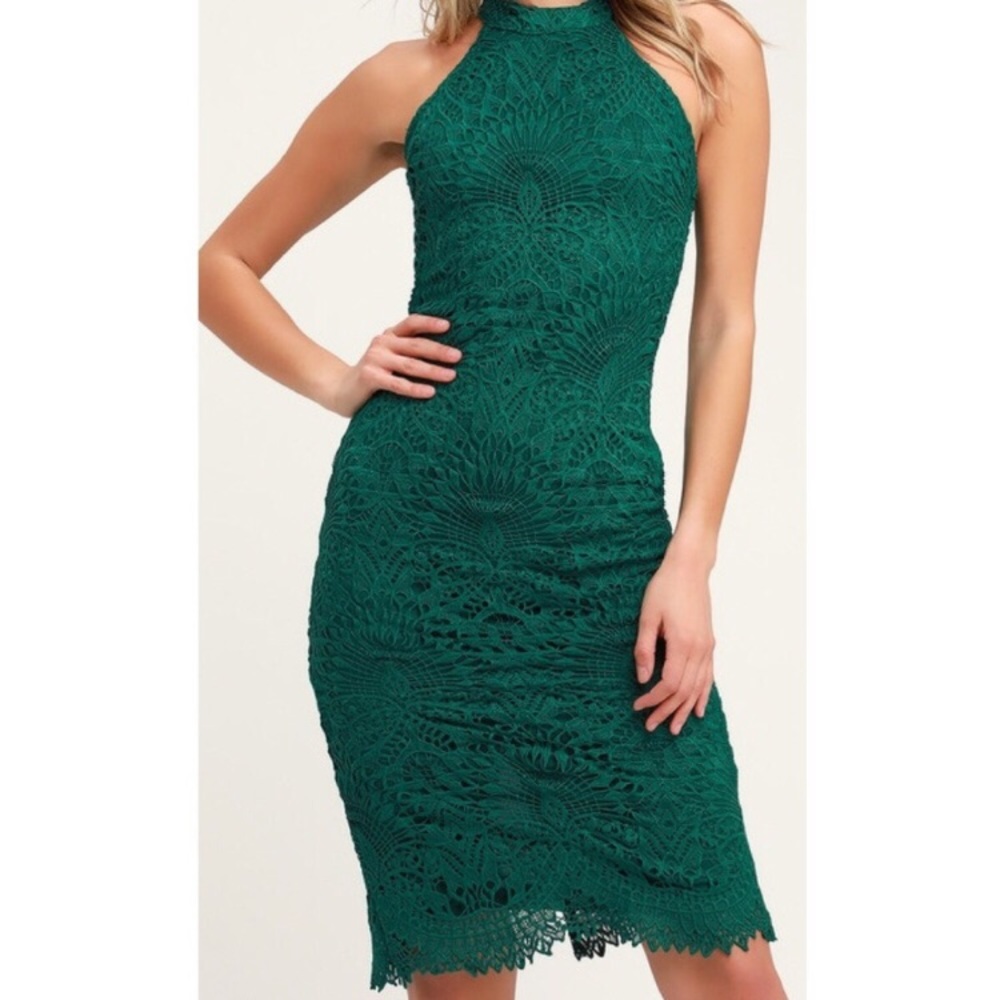 Green Lace Bodycon Dress